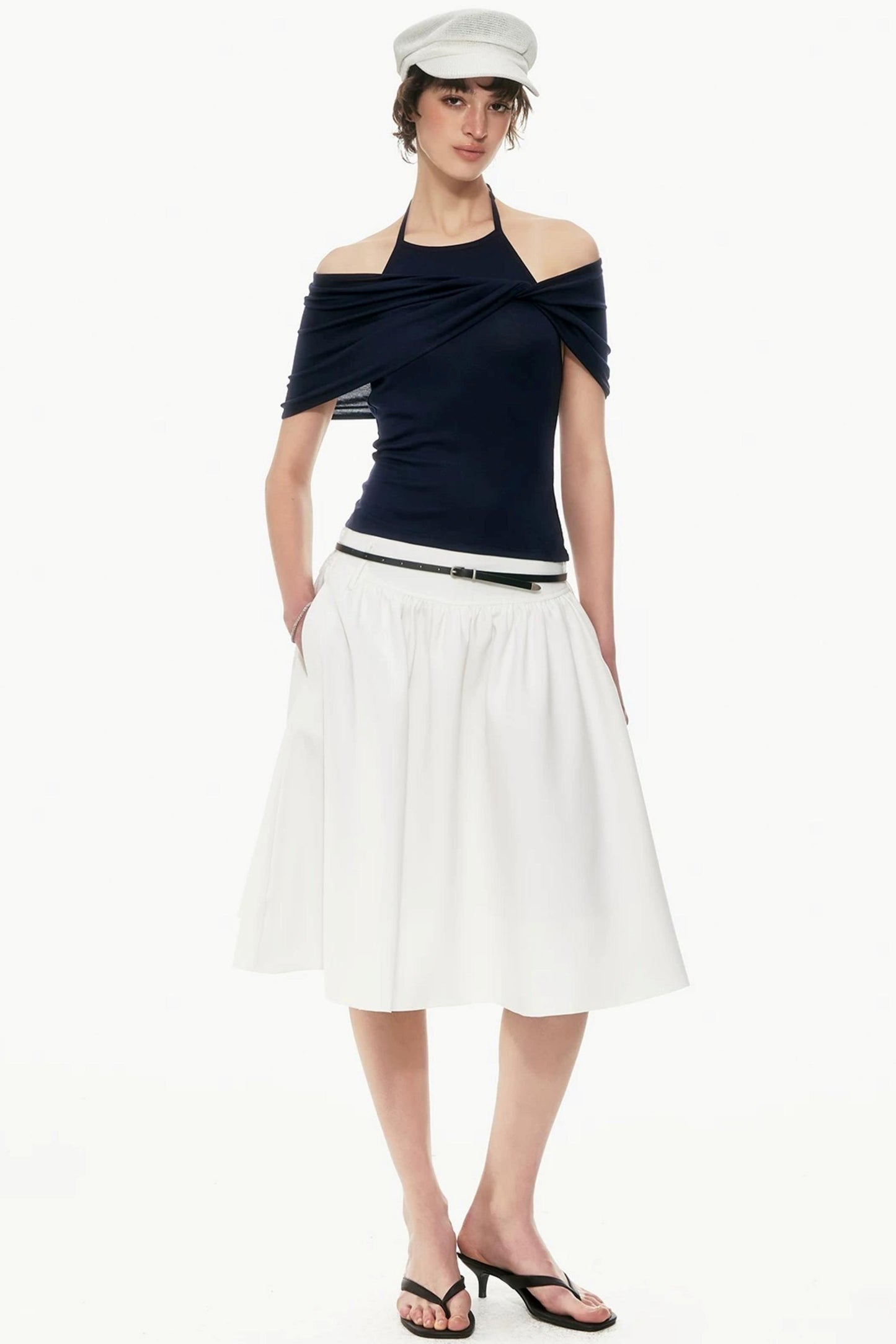 Halter Neck Cape Top Set