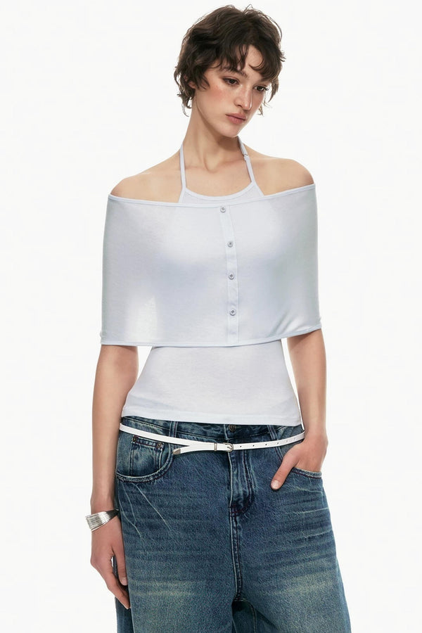 Halter Neck Cape Top Set