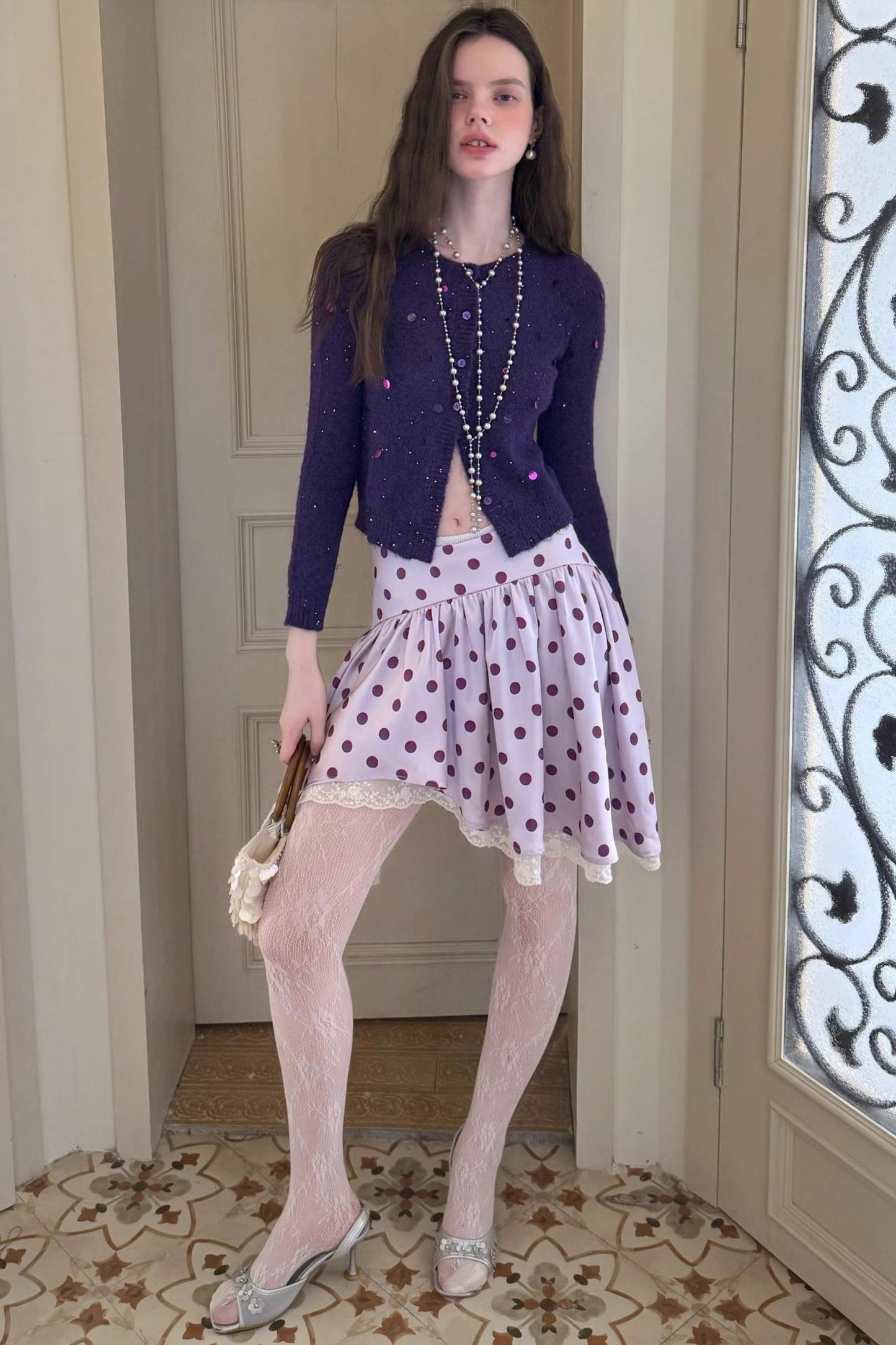 Vintage Lace Polka Dot Skirt