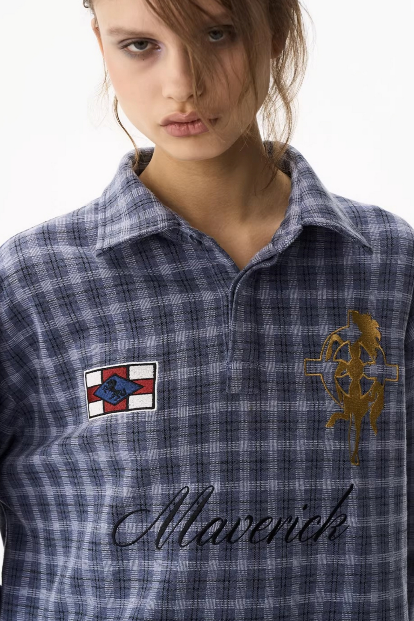 American Retro Plaid Polo Shirt