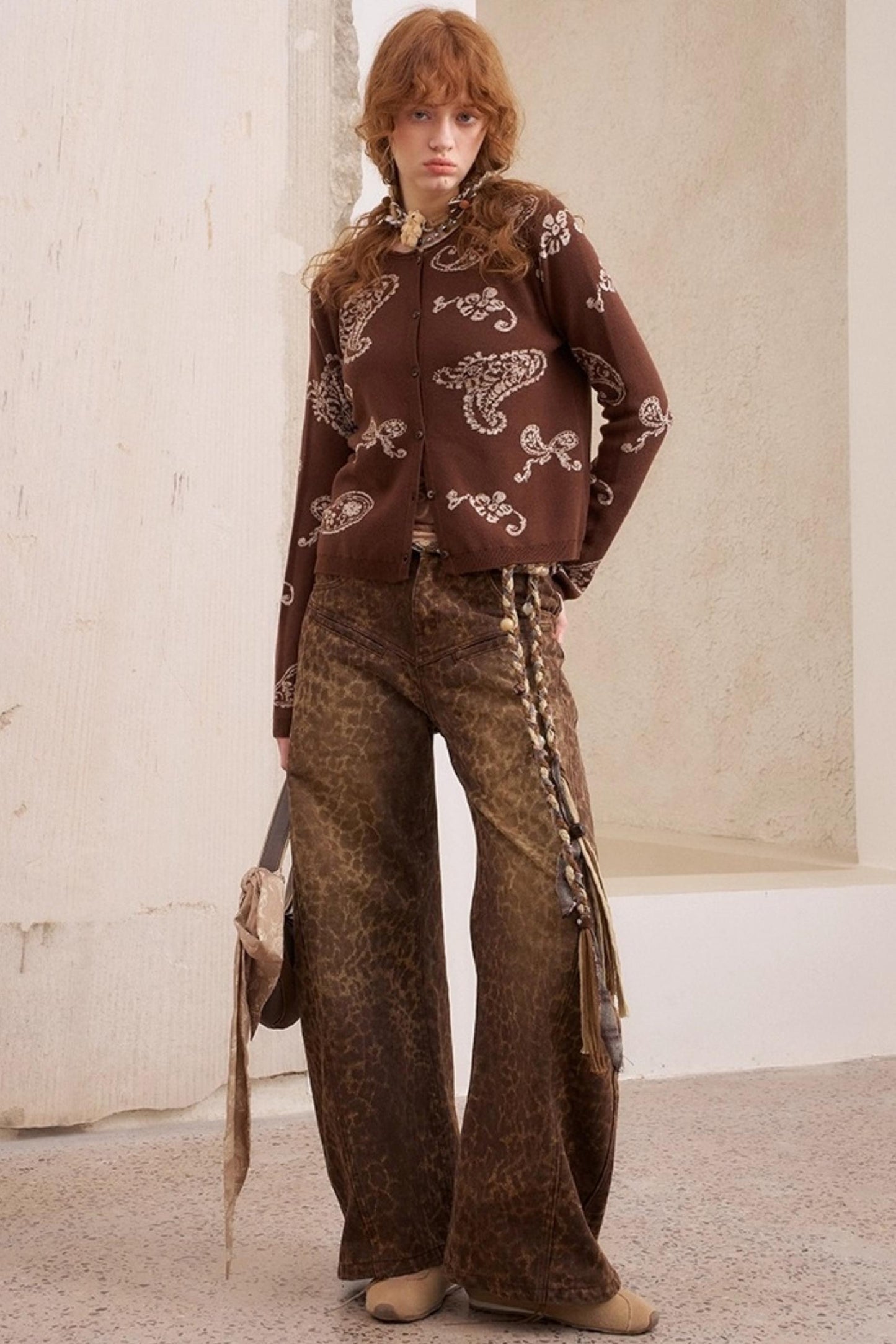 Leopard Print Straight Loose Pants