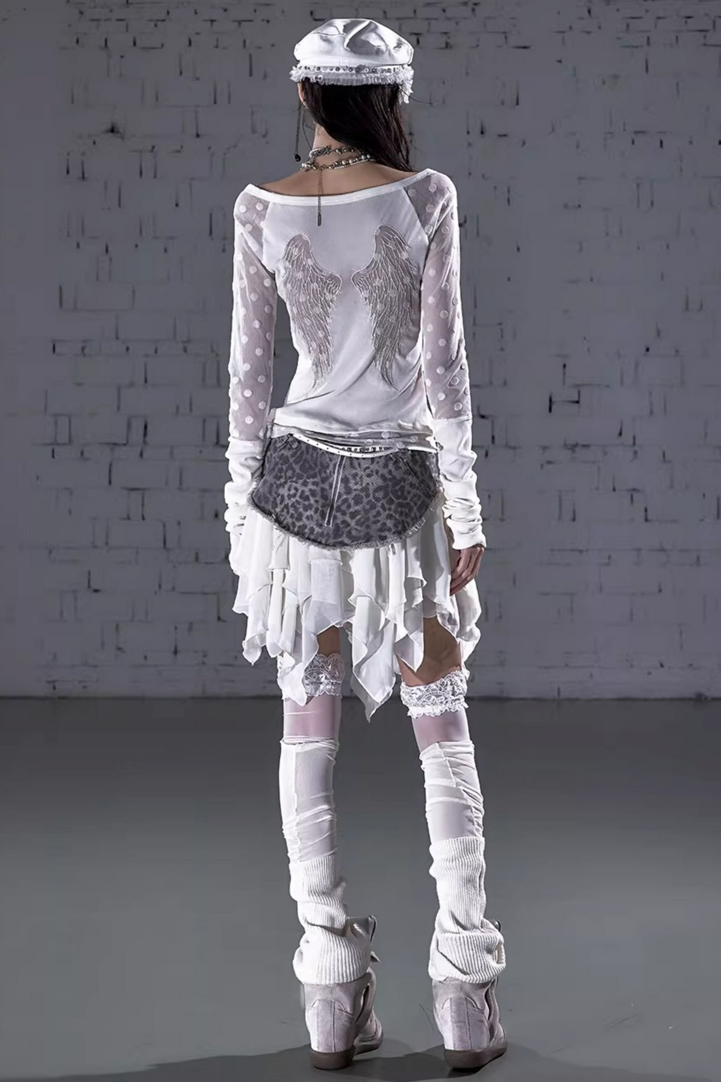 Barock beflockte Stickerei-Bluse