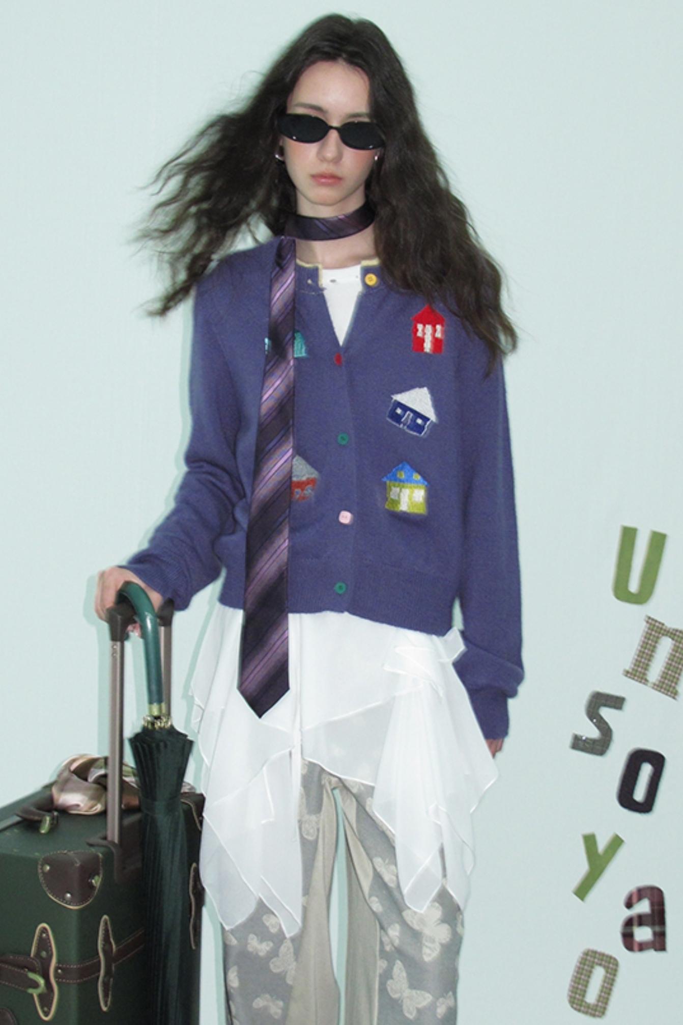 Wool Blend Embroidered Knitted Outer