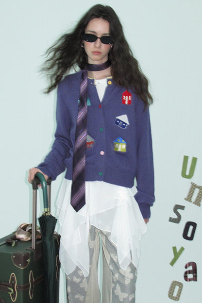 Wool Blend Embroidered Knitted Outer