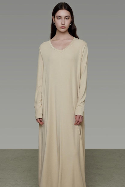 Smooth Wide Neck Straight Dress