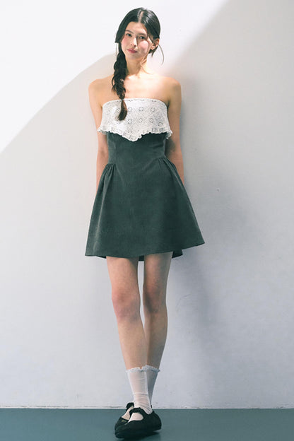 Textured Lace Panel Dress