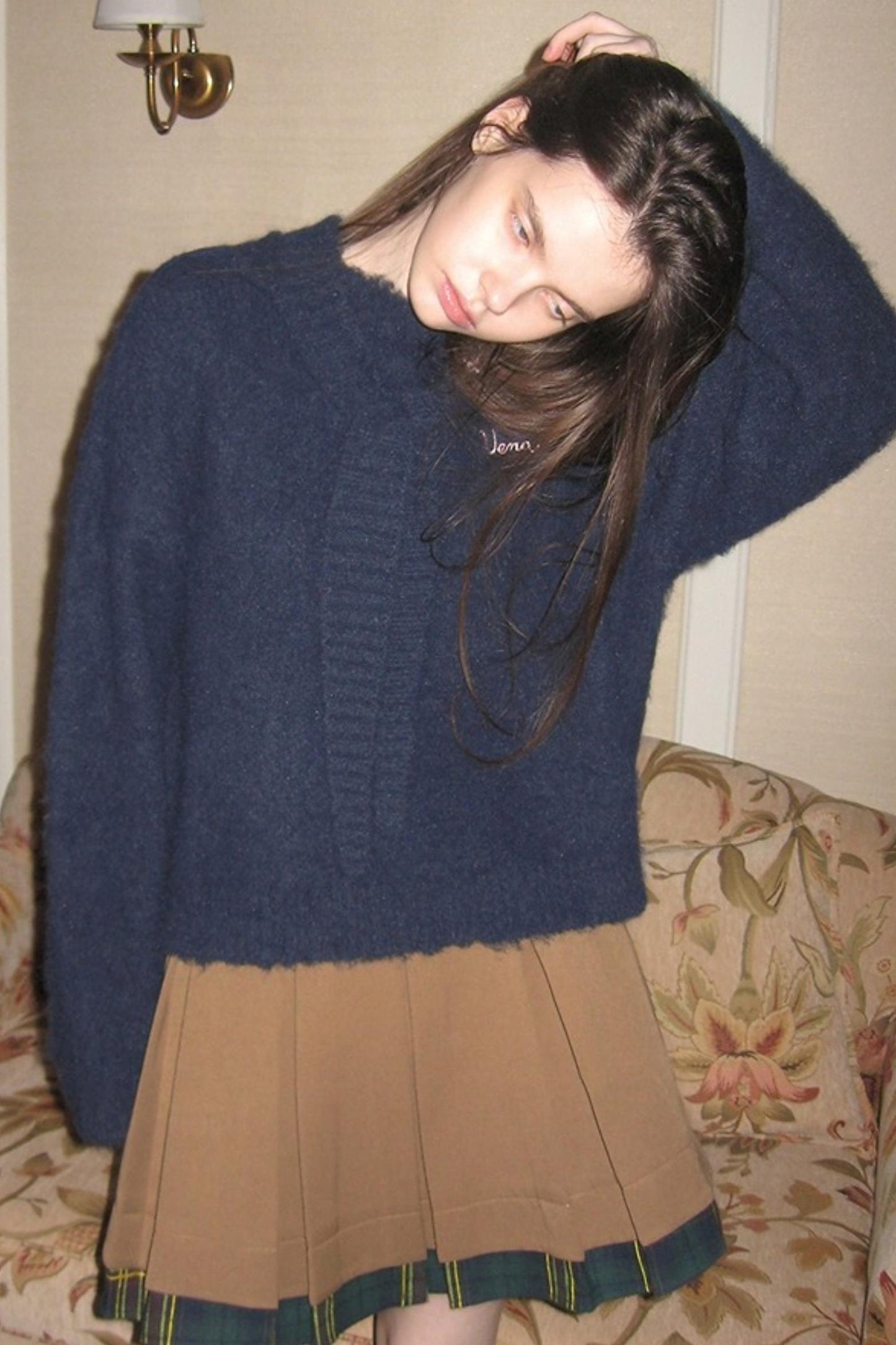 Navy Wool Hooded Sweater