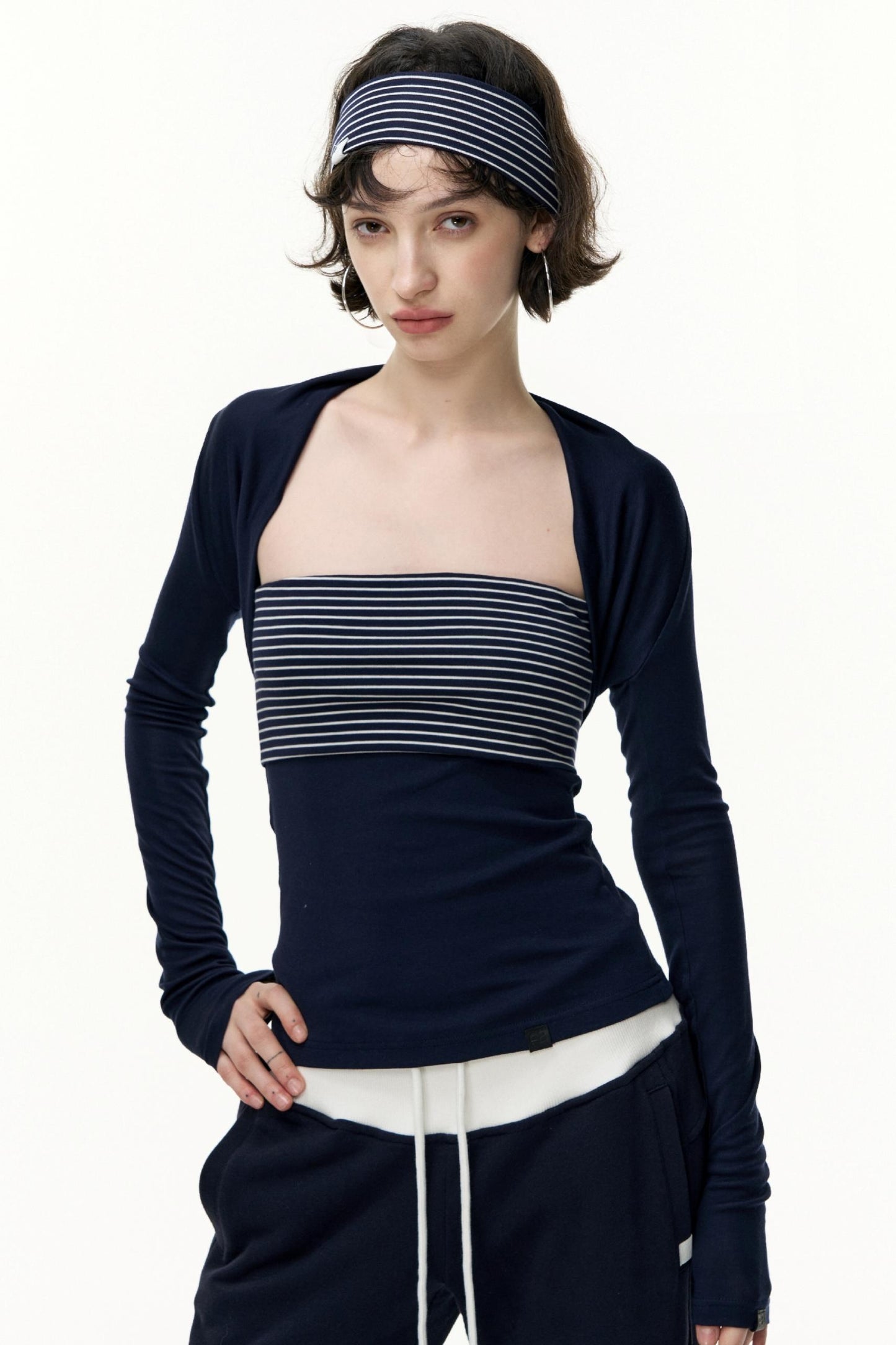 Virtual Striped Short Skirt Set-Up