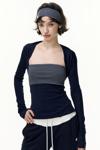 Virtual Striped Short Skirt Set-Up