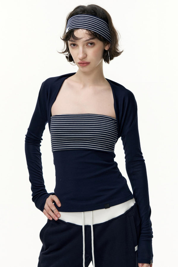 Virtual Striped Short Skirt Set-Up