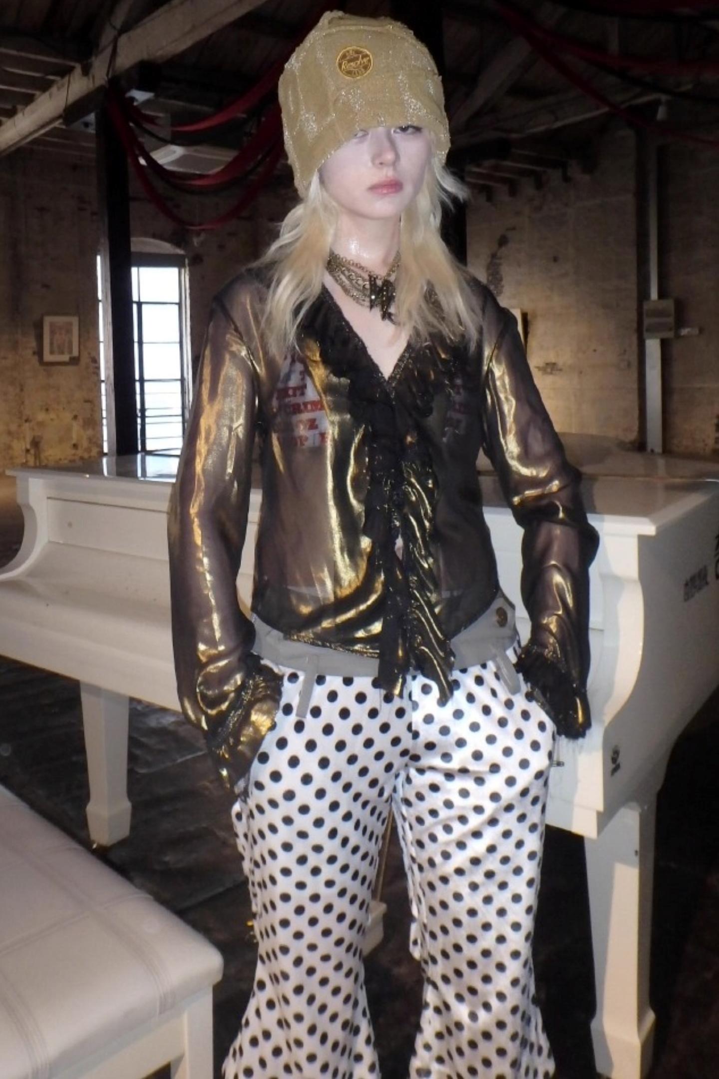 Metallic Bronze Mesh Cardigan