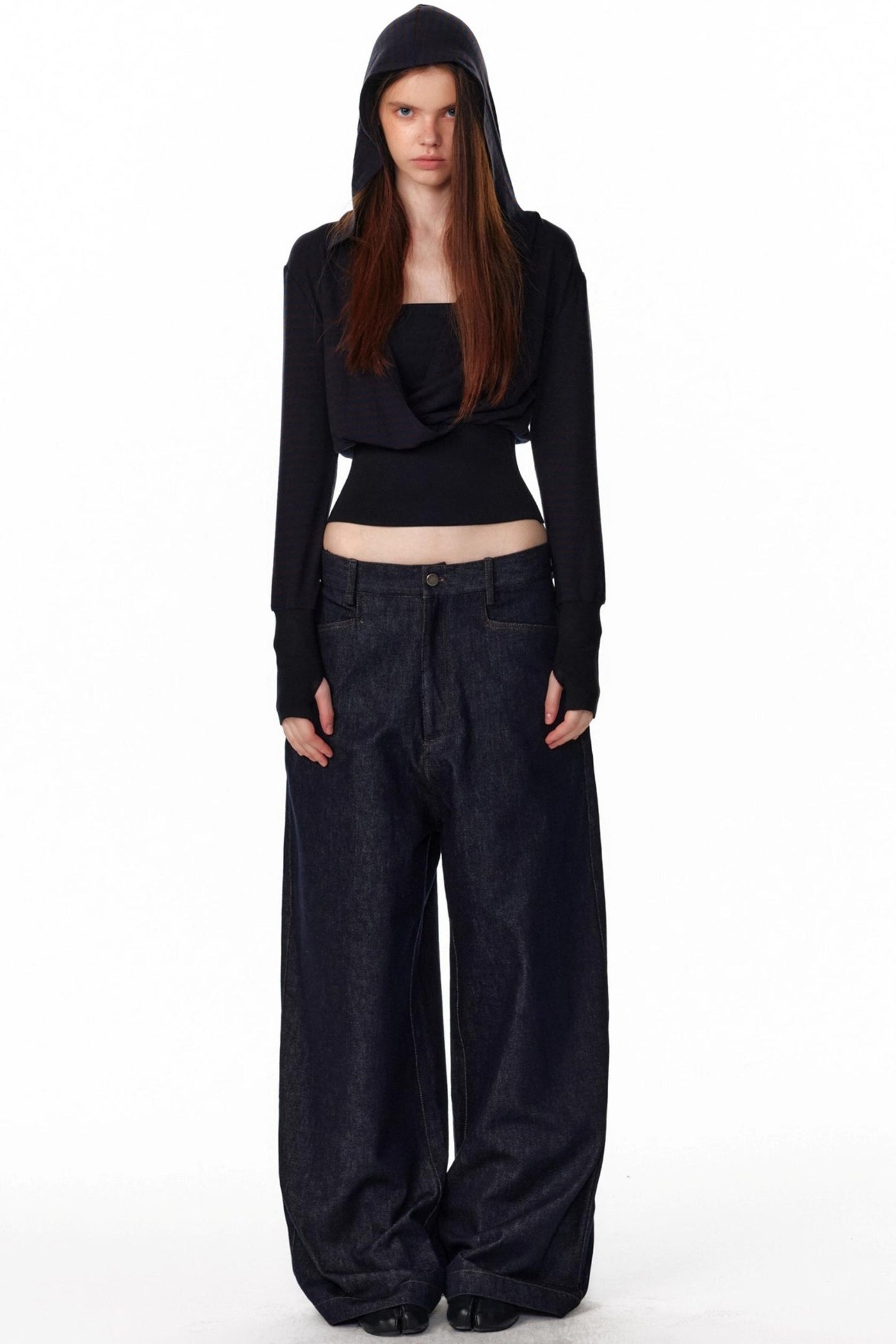 Vintage Wide Leg Denim Trousers