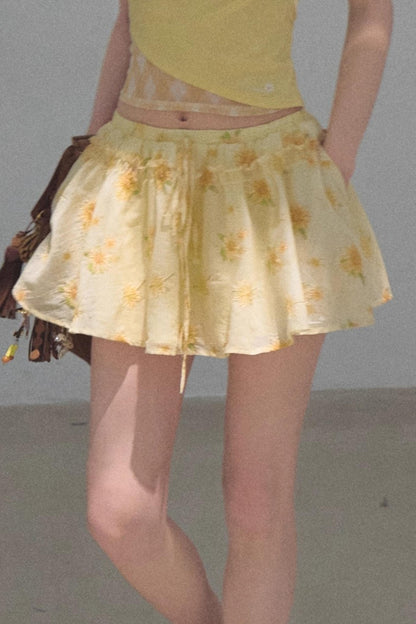 Embroidered Lyocell Puffy A-Line Skirt