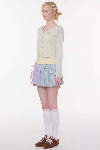 Rainbow Candy Plaid Skirt