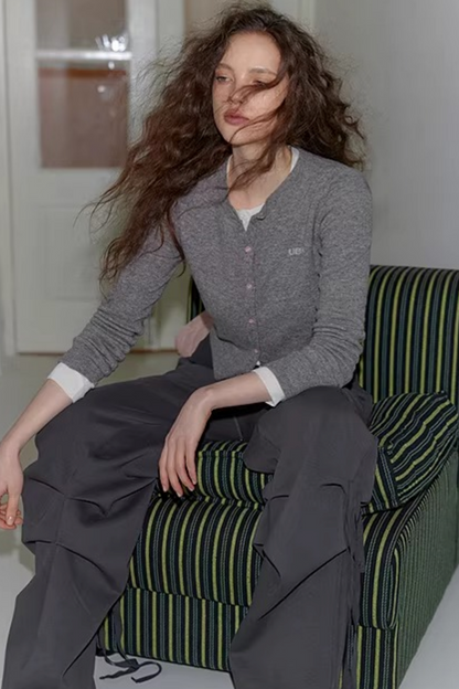 Uena Grauer Strickcardigan