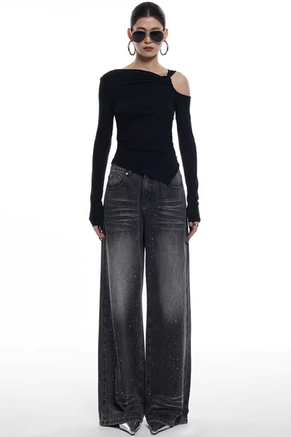 Starry Sky Rhinestone Jeans