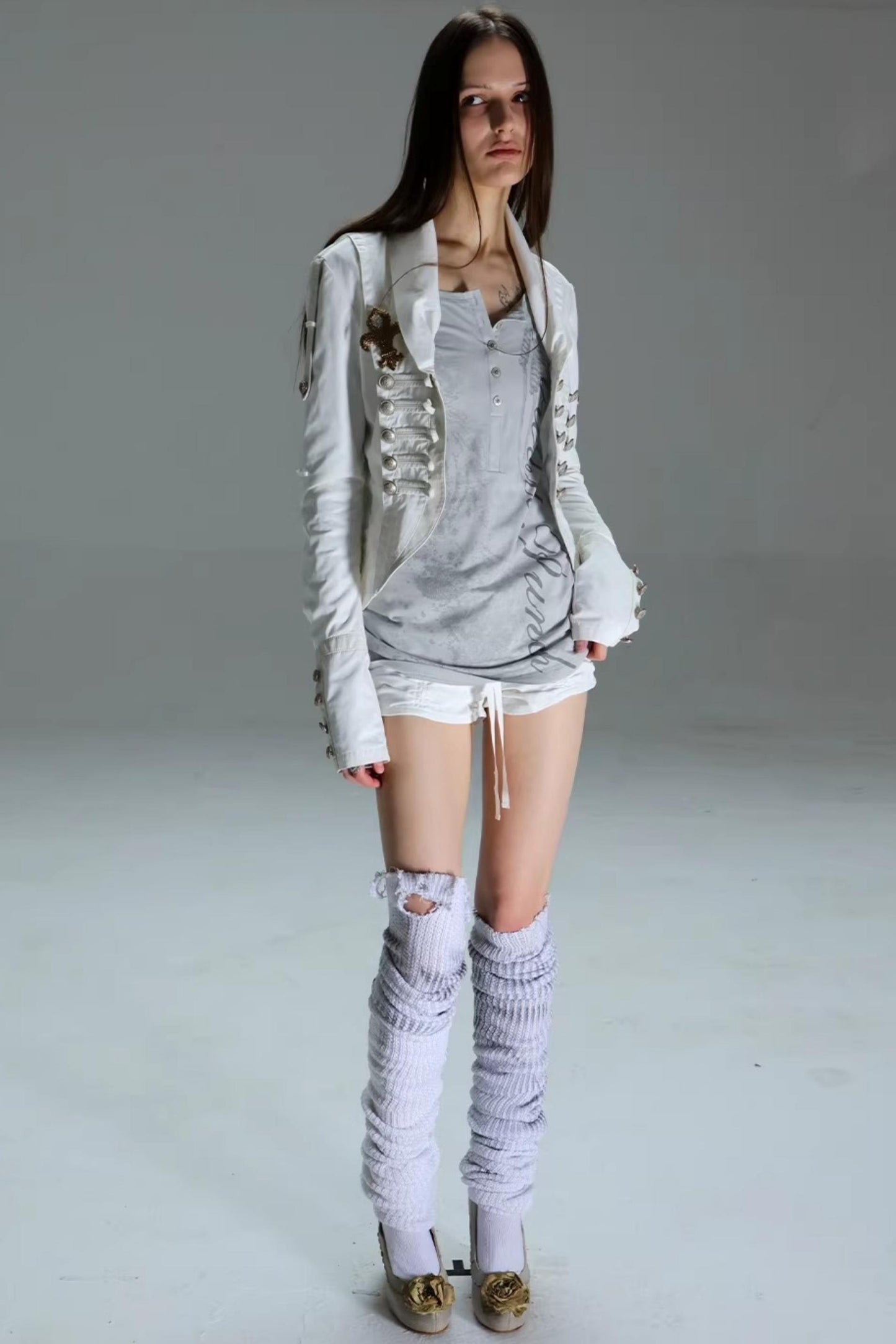 Ripped Punk Printed Sweater