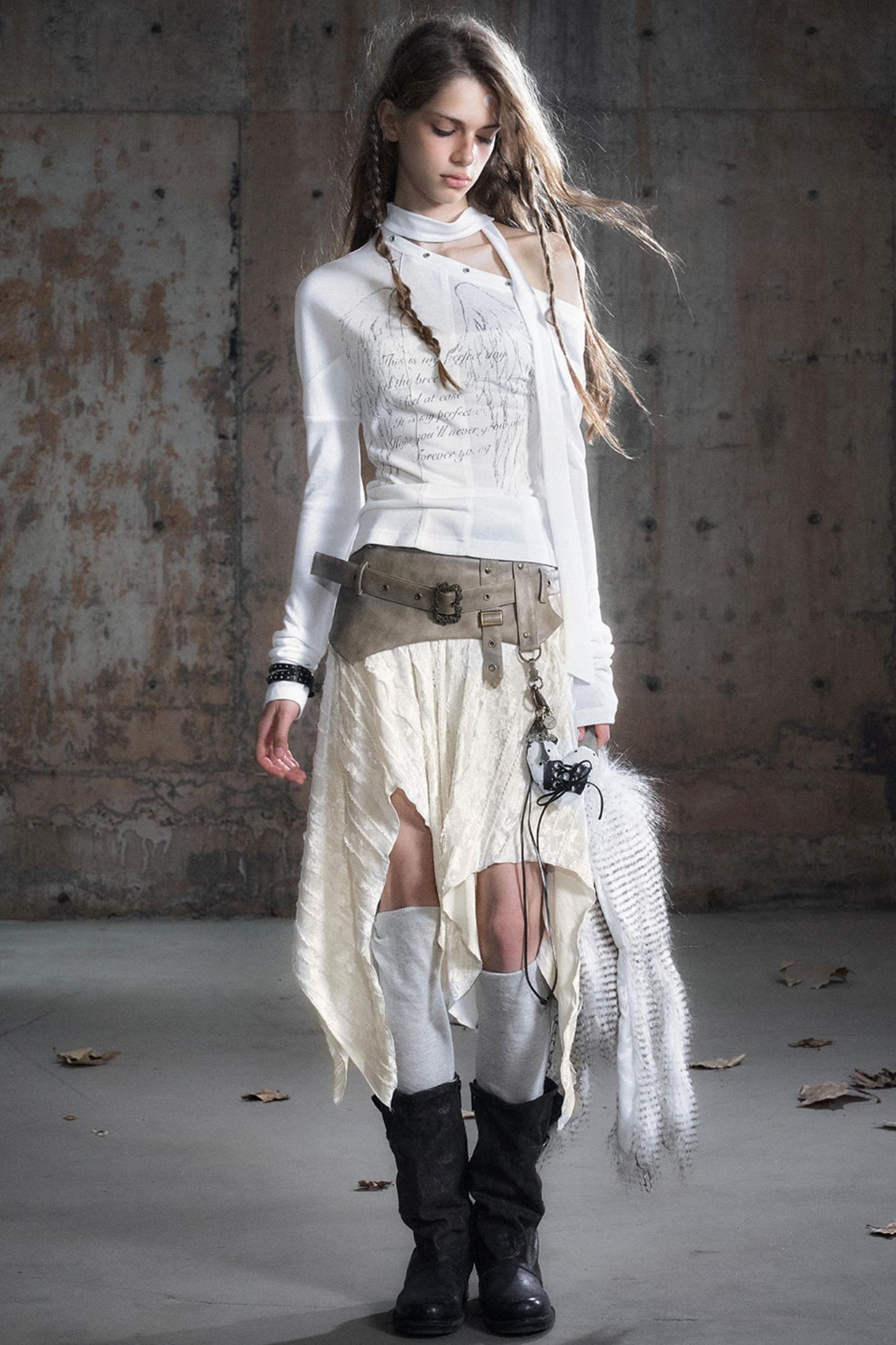 Swing Collar Long Sleeve Shirt