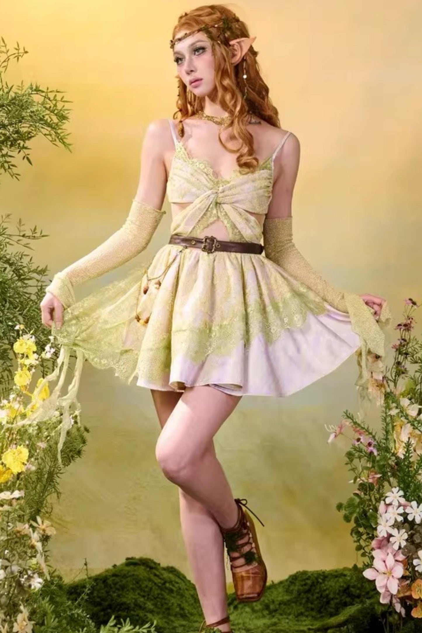 Sylvia Lace Butterfly Dress Set-Up