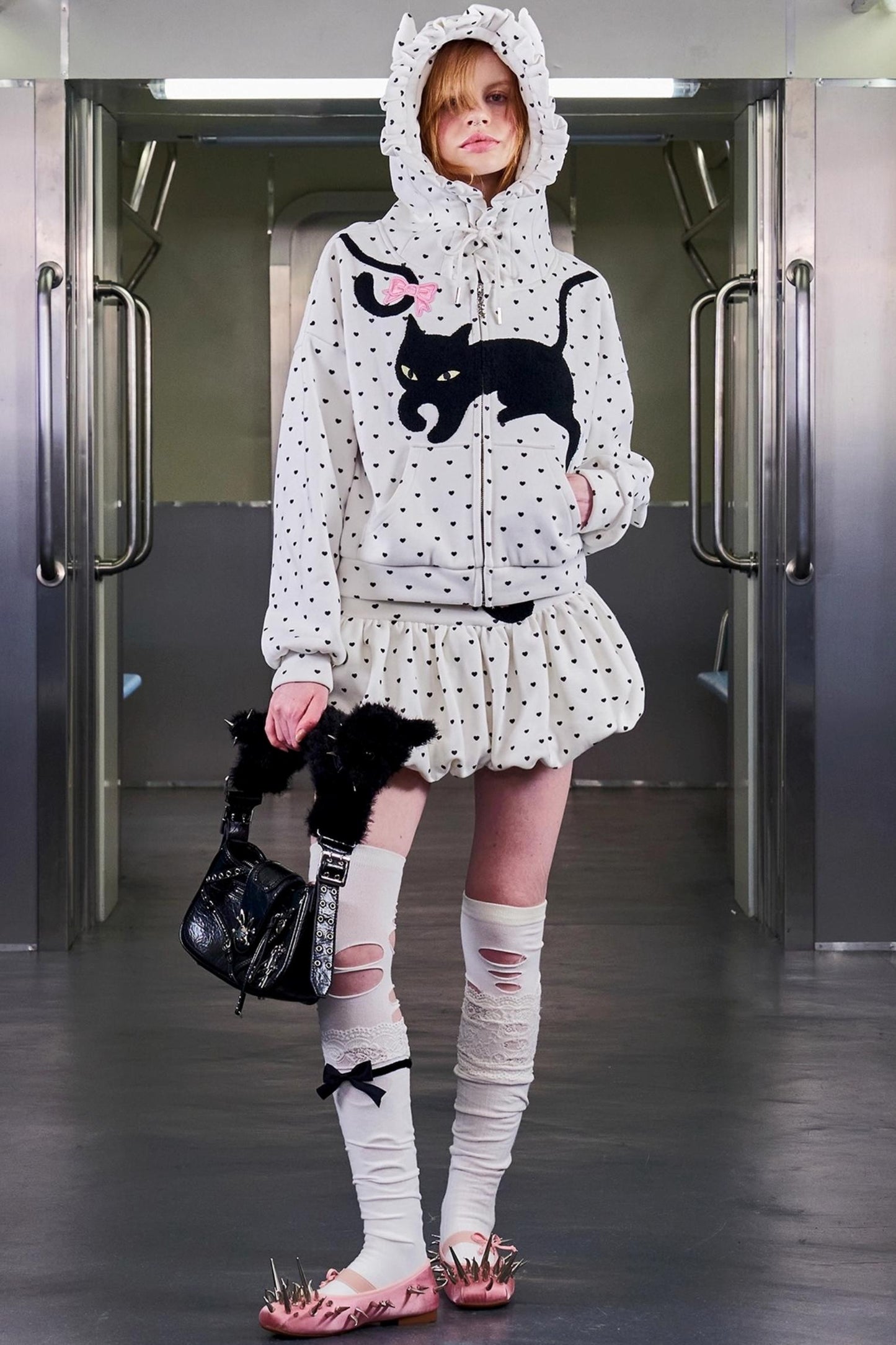 Love Polka Dot Cat Ear Jacket