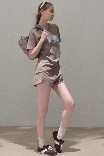 Puppy Cotton Tee & Shorts Set-Up