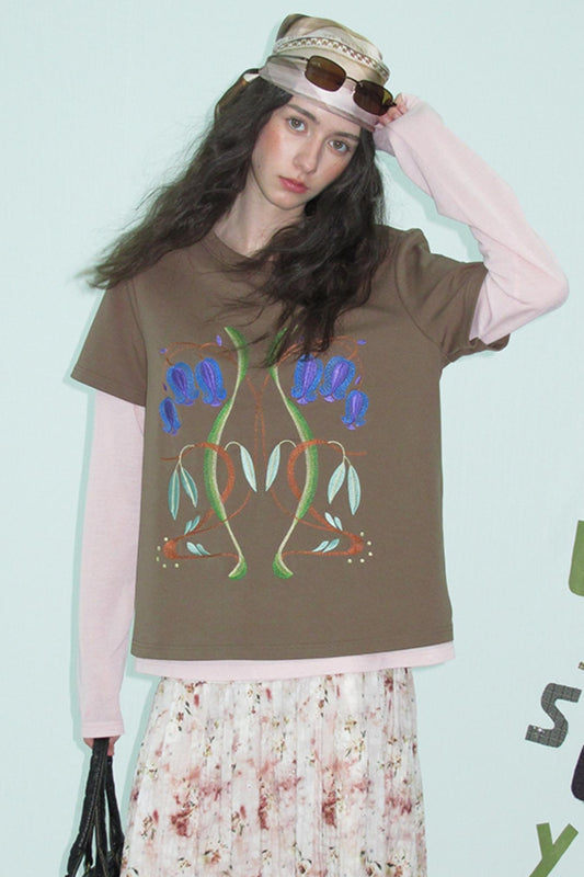 Brushed Knit Long Sleeve T-shirt