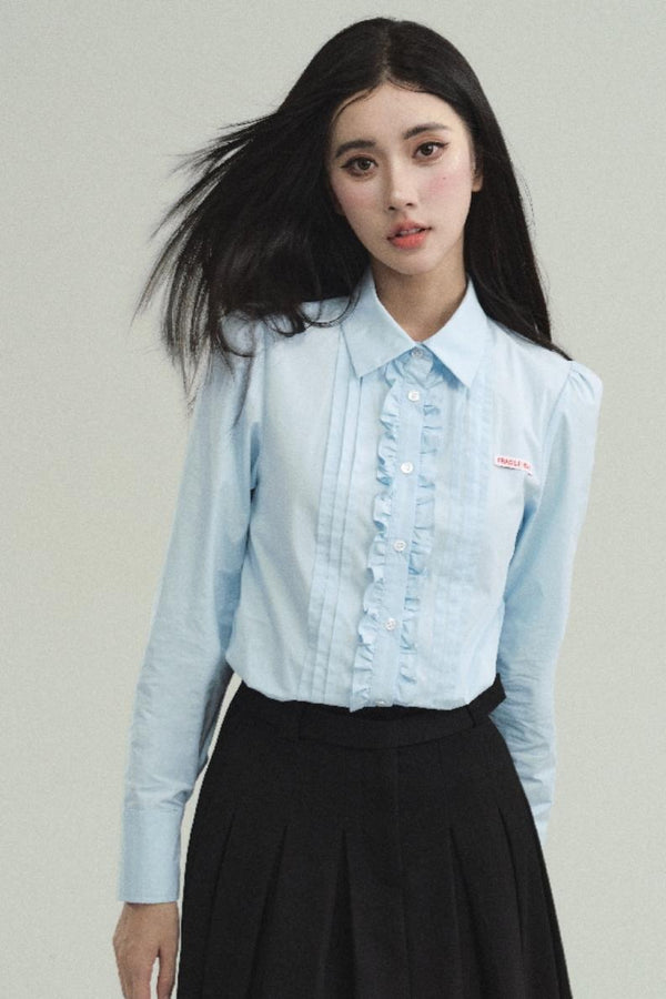 Law School Style Pleated Shirt & Skirt Set-Up