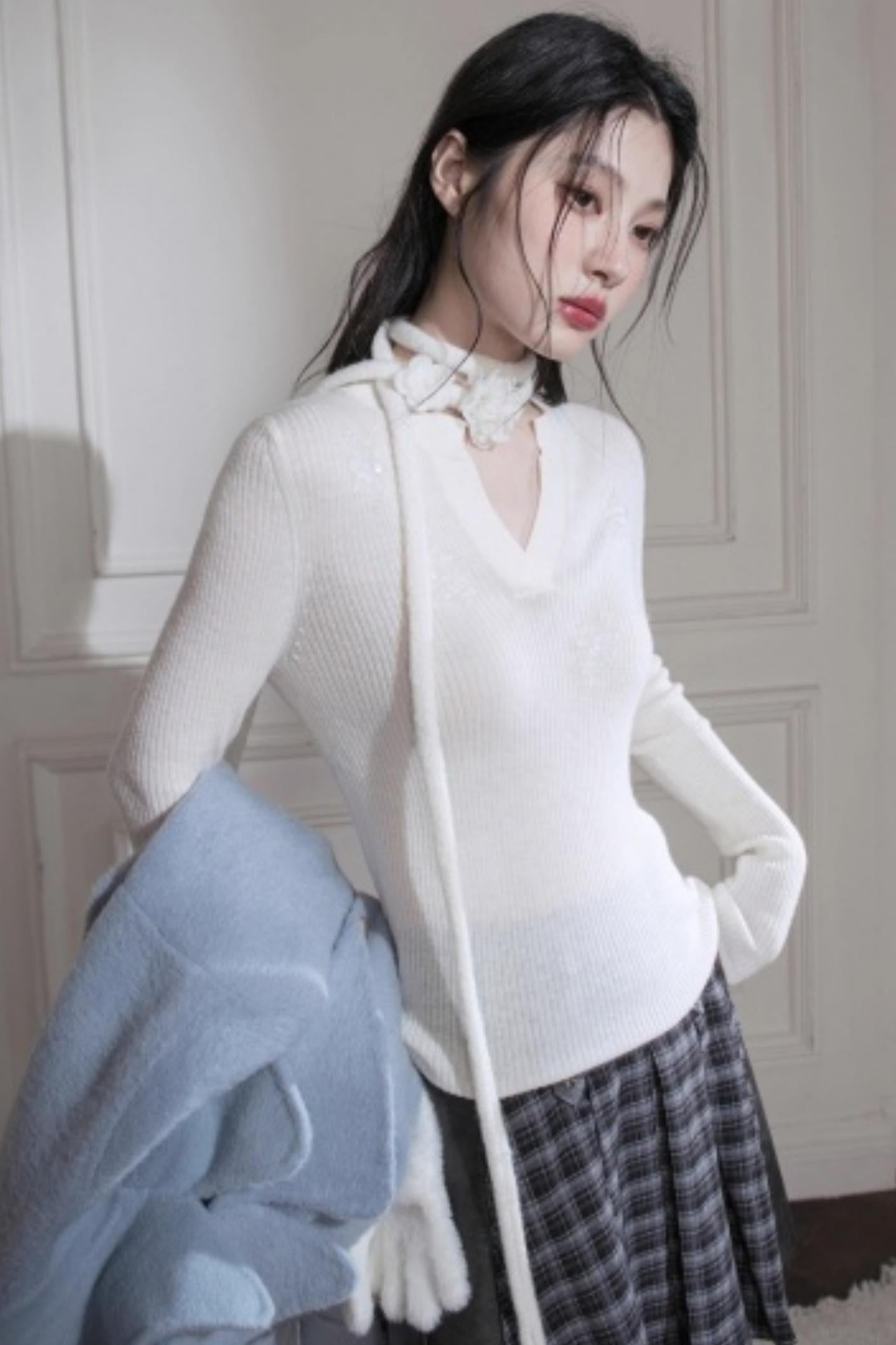 Sheep Wool Sequin Top