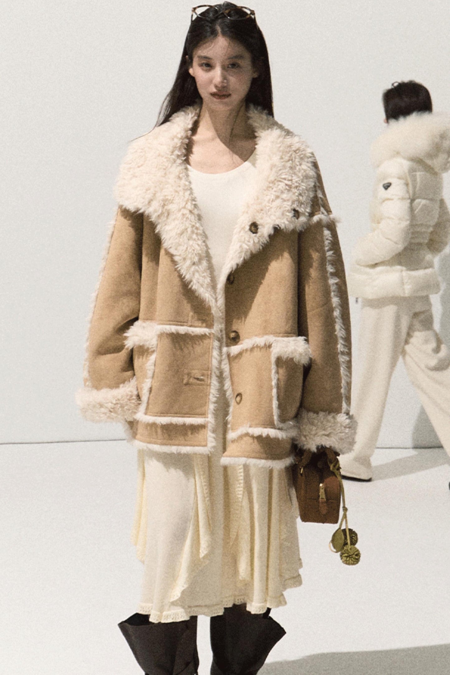 Wool Jacquard Ruffle Skirt