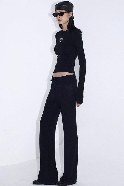 Love Black Base Layer Top