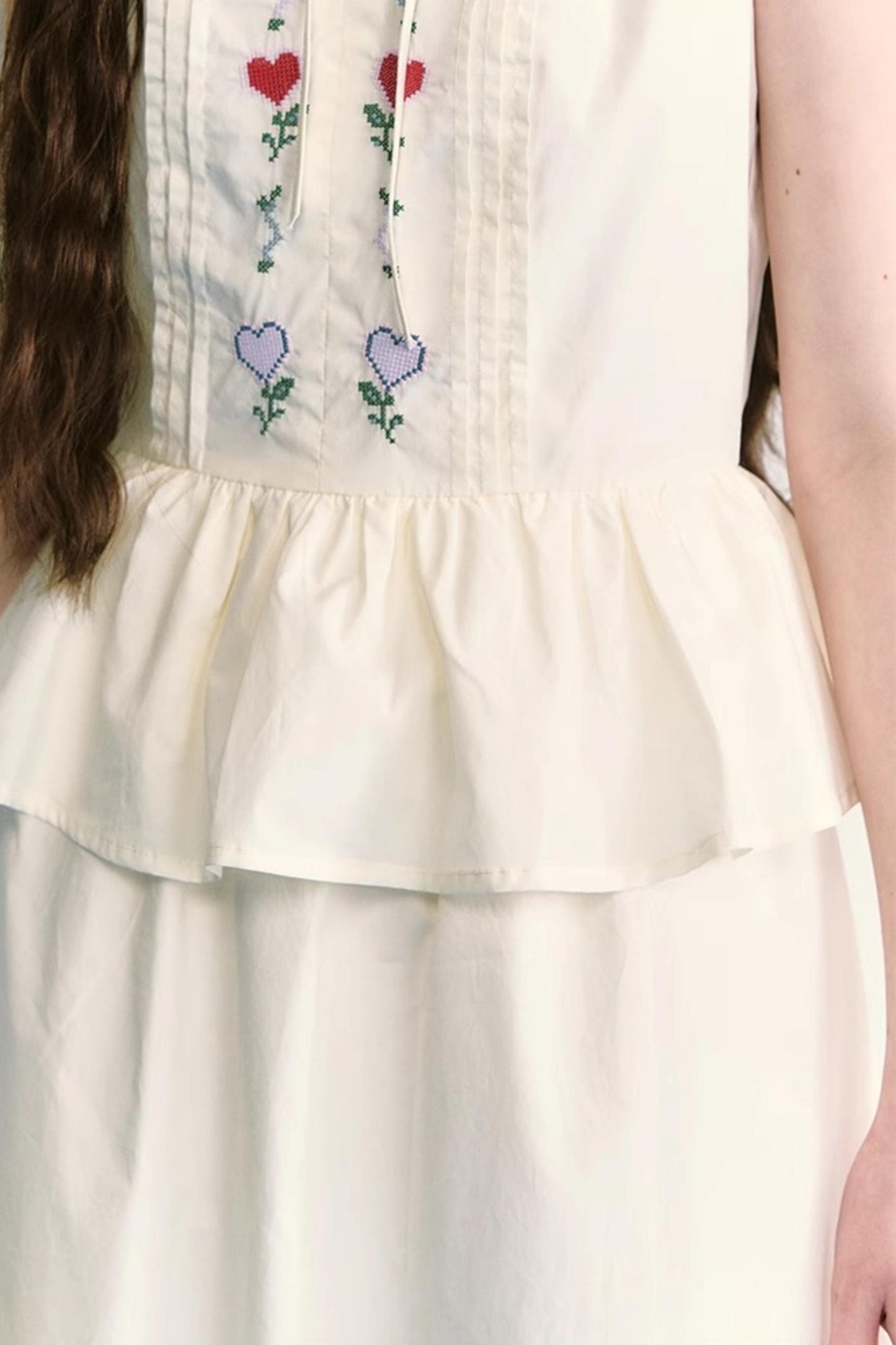 Colorful Embroidered Double-Layer Dress