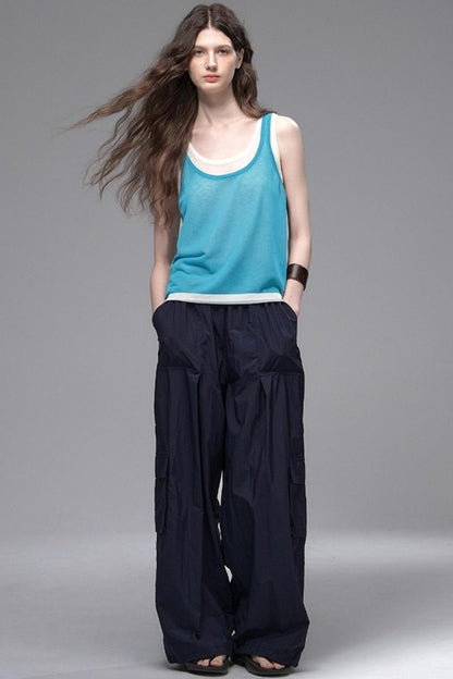 Tri-Color Linen Vest