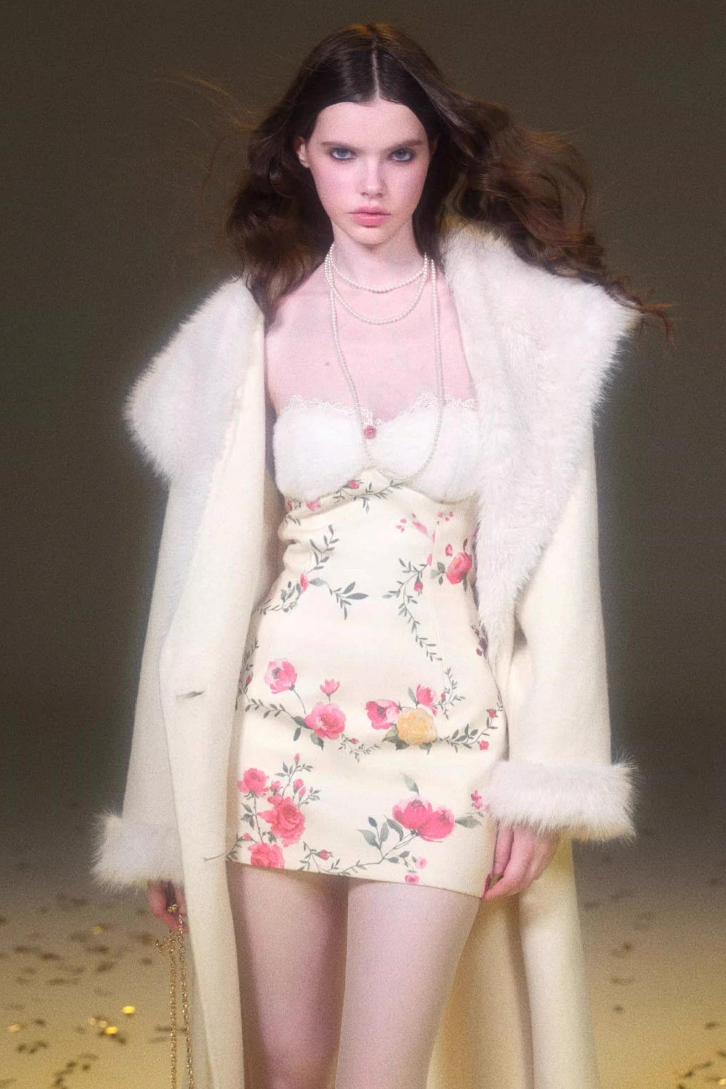 프린트 울 튜브 원피스 세트