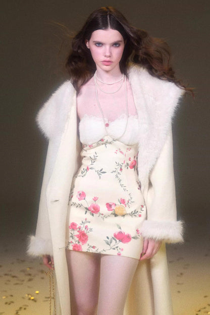 프린트 울 튜브 원피스 세트