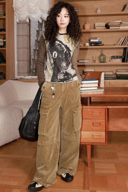 Retro Corduroy Cargo Pants