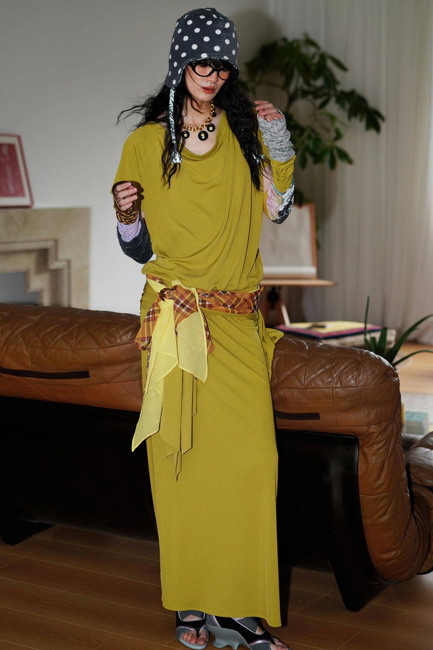 Swing Collar Maxi Dress