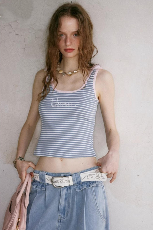 Rhinestone Striped Camisole