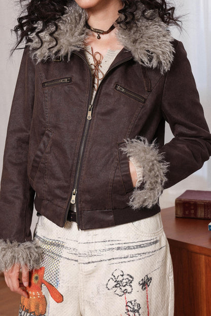 Gentle Cropped Leather Jacket