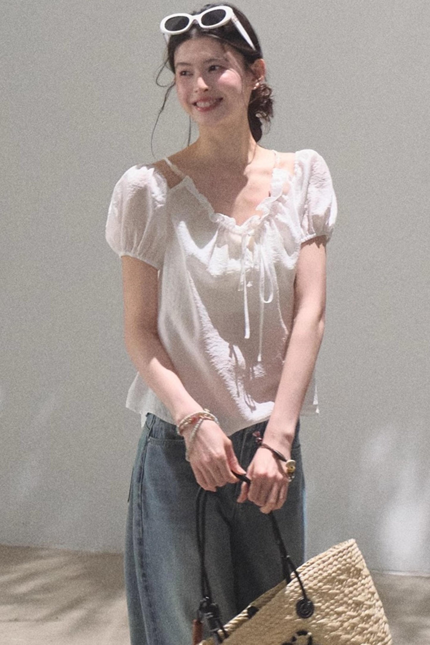 Summer Breeze Bubble Sleeve Top