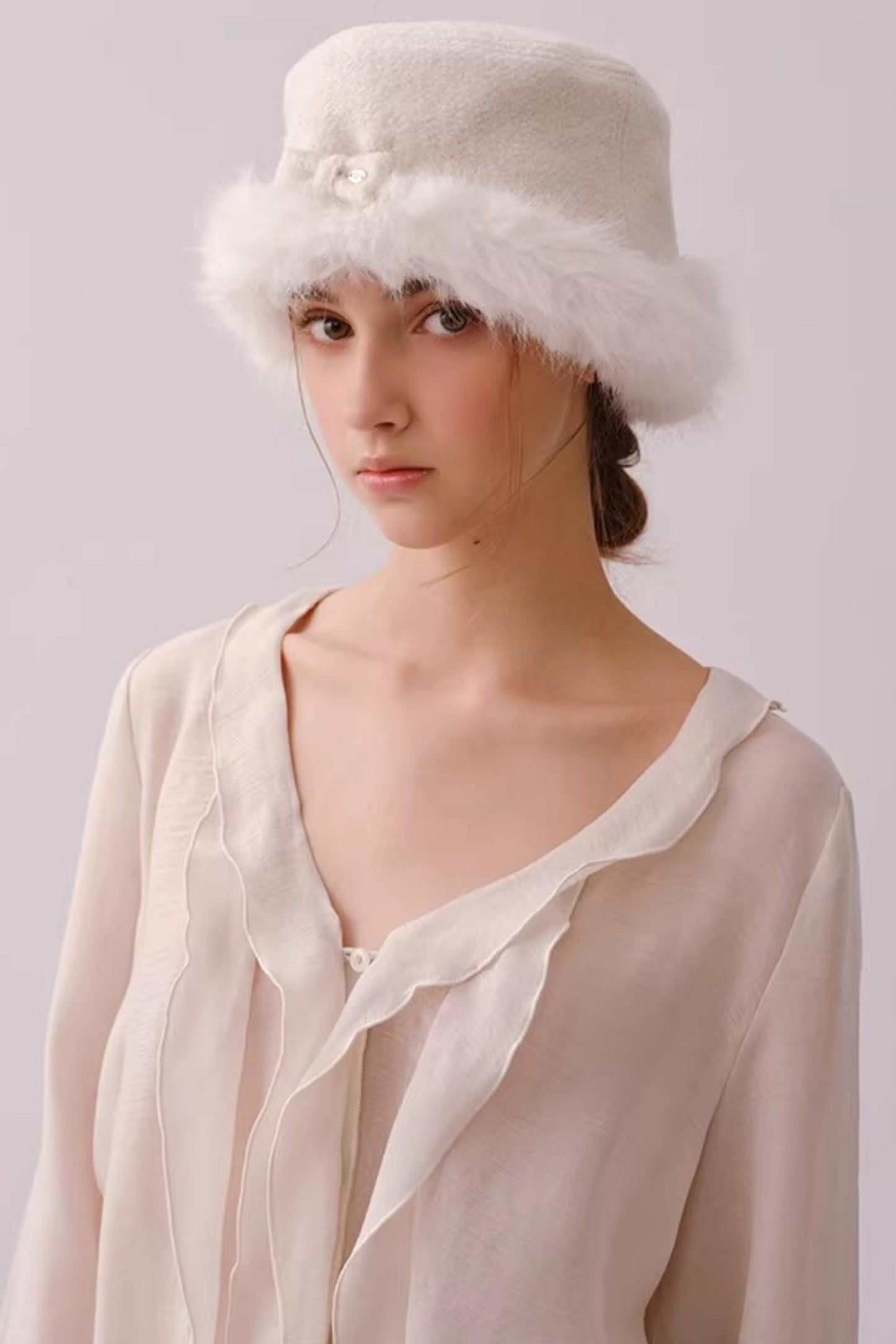 Reversible Faux Fur Beret Hat