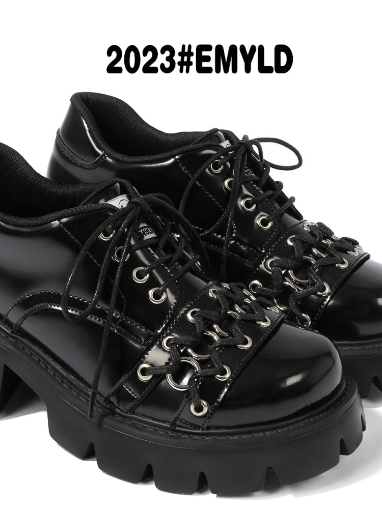 Niche Design Derby Eyelet Platform Shoes