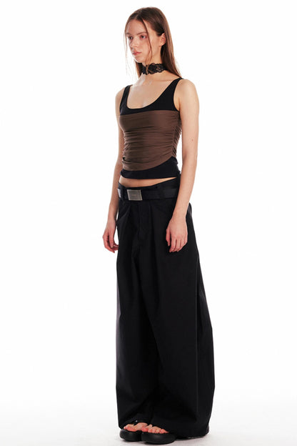 Chic Pleated Sleeveless Top