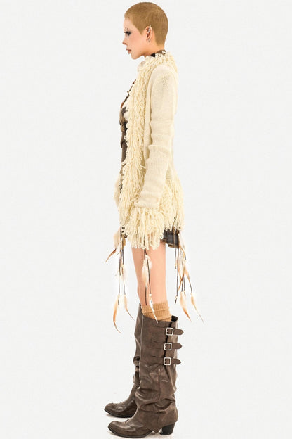 Vintage Fringed Knit Jacket