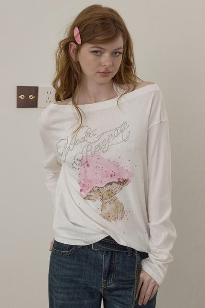 Diamond Mushroom Print T-Shirt