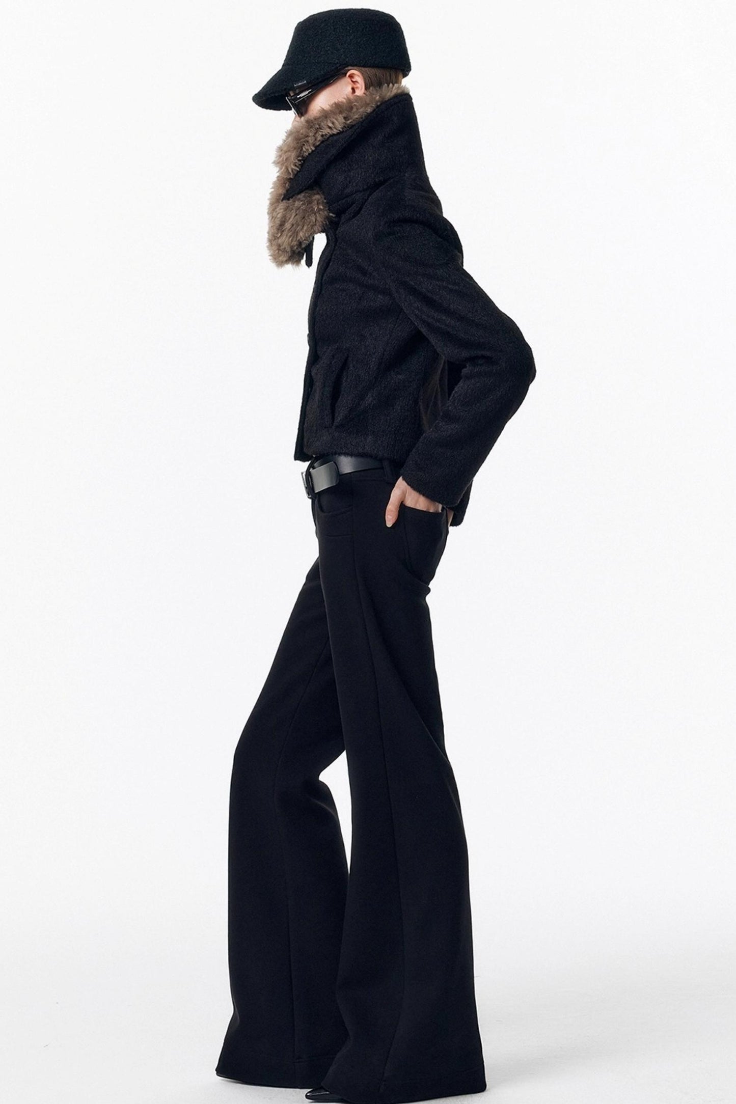 Detachable Fur Wool Coat