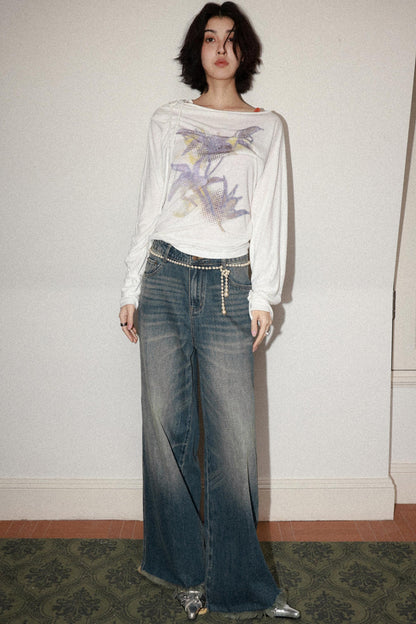 Vintage Whiskered Denim Pants