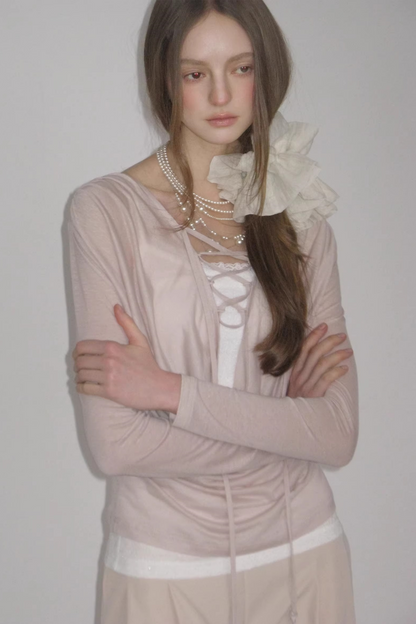 Nude Pink Lyocell Blouse Set-Up