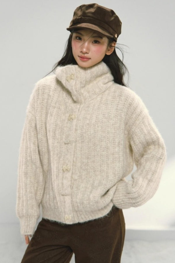 Oatmeal Toggle Knit Cardigan