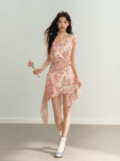 Floral Asymmetry Cami Dress