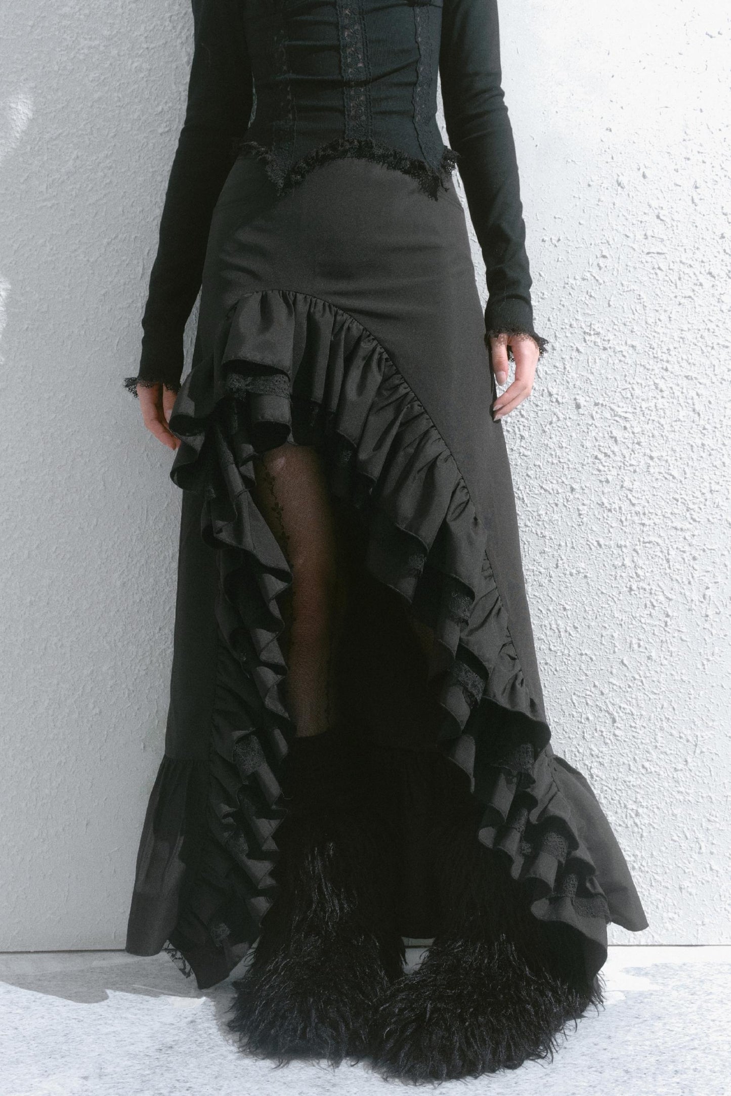 High-Waisted Slimming Long Skirt